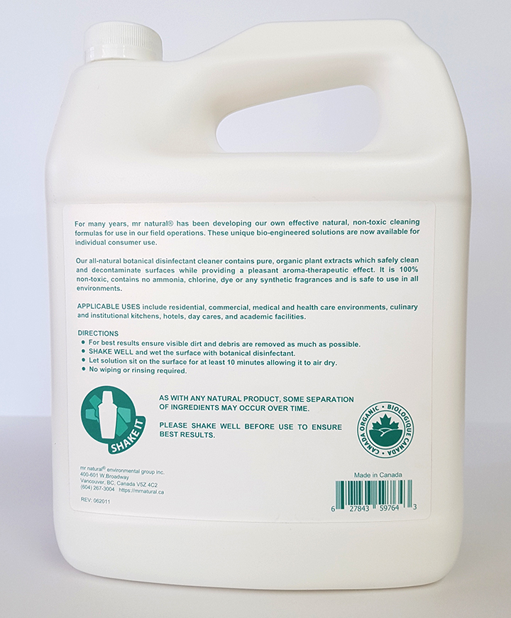 Mr Natural Botanical Disinfectant Product Instructions